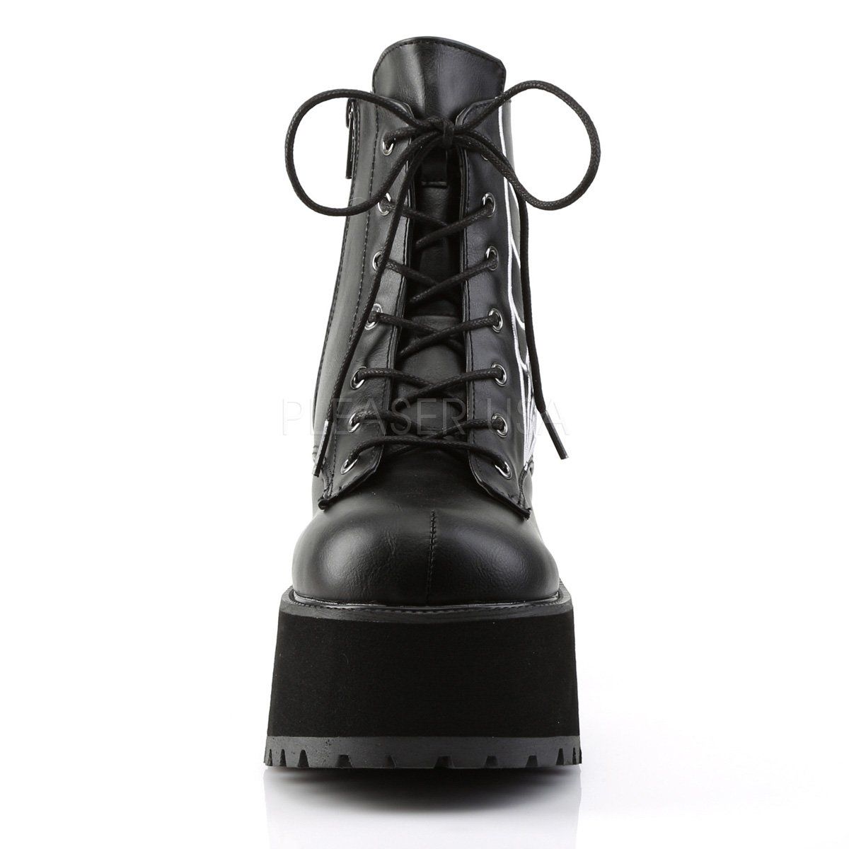 RANGER-105 Black Vegan Leather Ankle Boot Demonia
