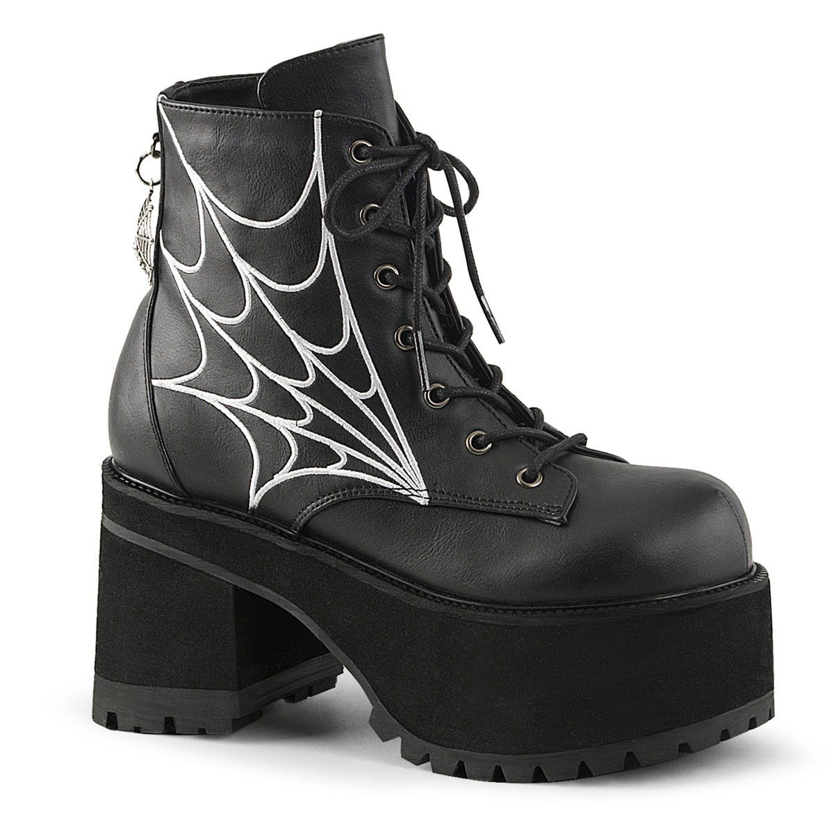 RANGER-105 Black Vegan Leather Ankle Boot Demonia