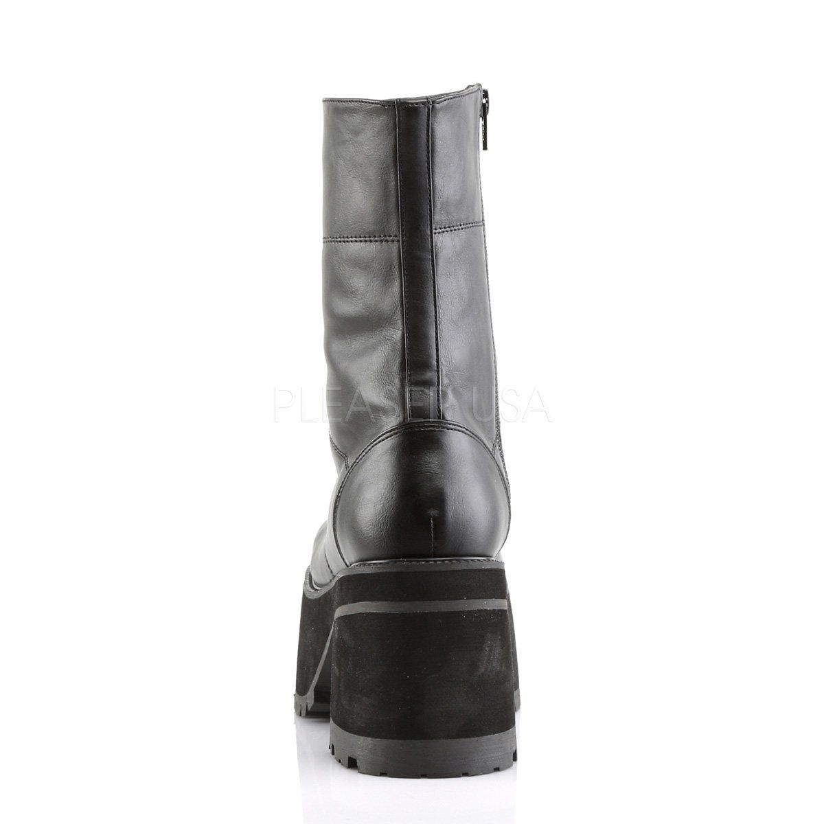RANGER-301 Black Vegan Leather Calf Boot Demonia