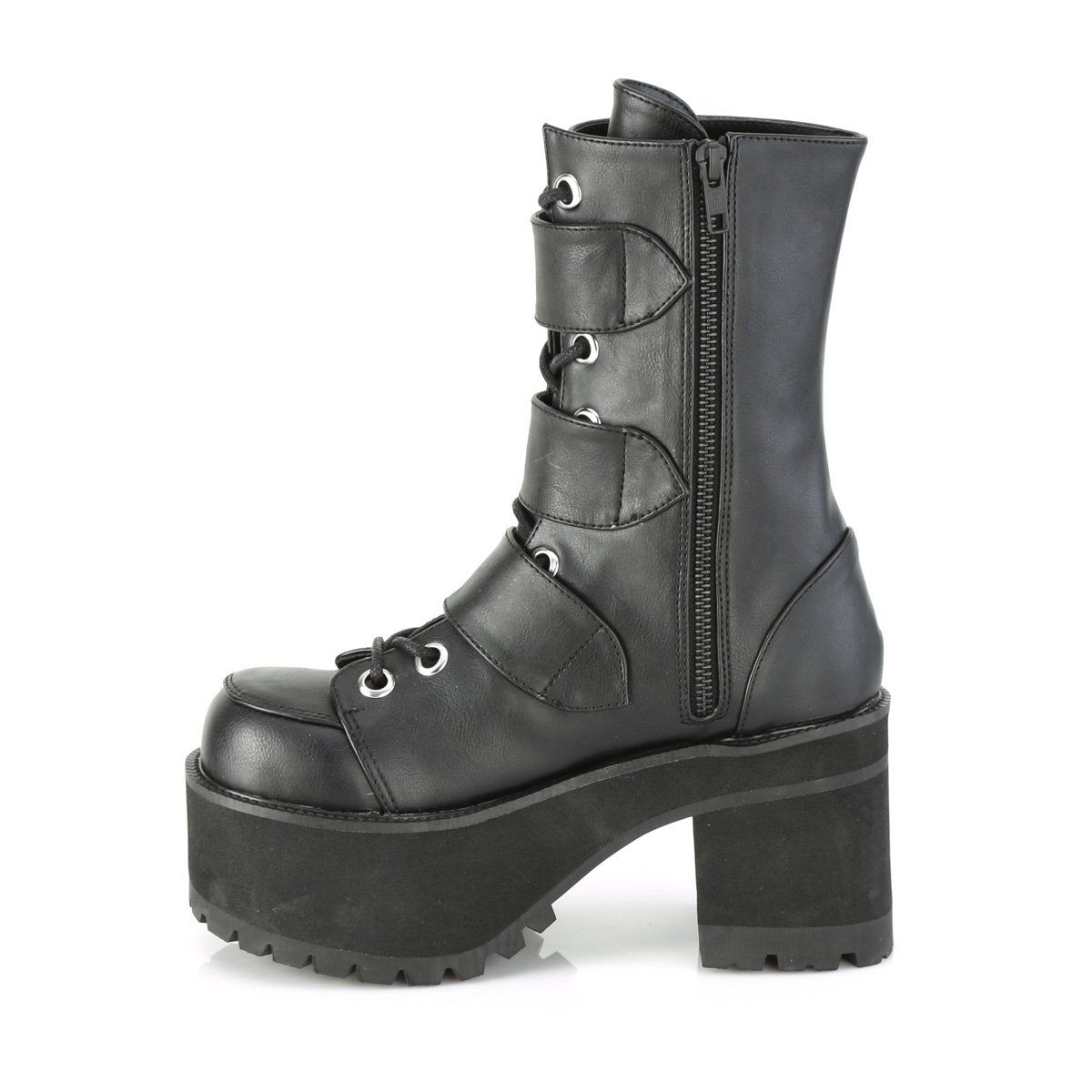 RANGER-308 Black Vegan Leather Ankle Boot Demonia