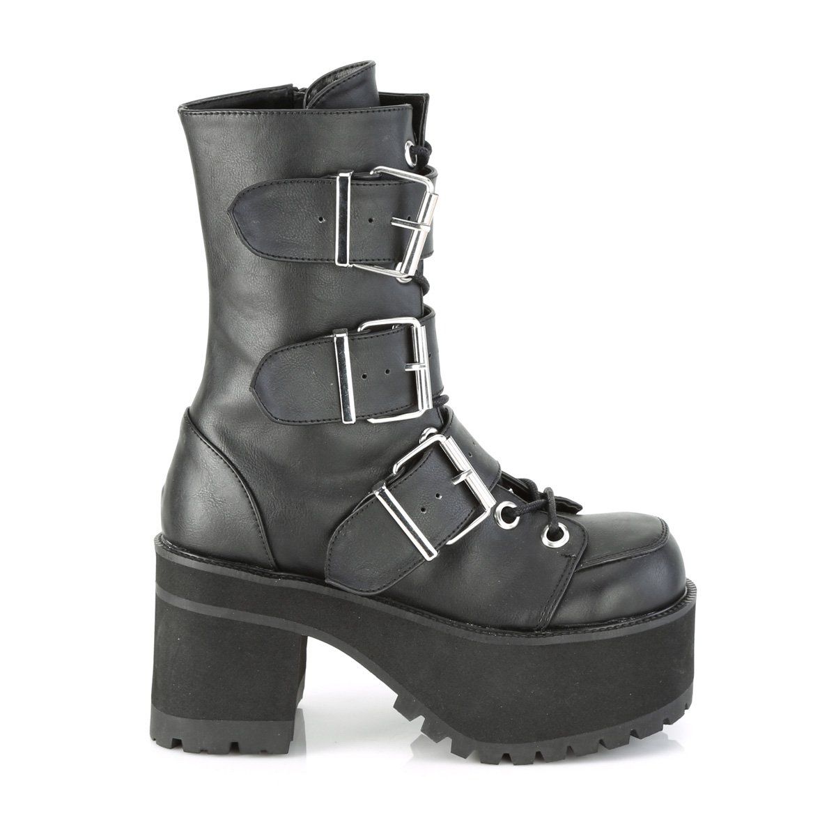 RANGER-308 Black Vegan Leather Ankle Boot Demonia