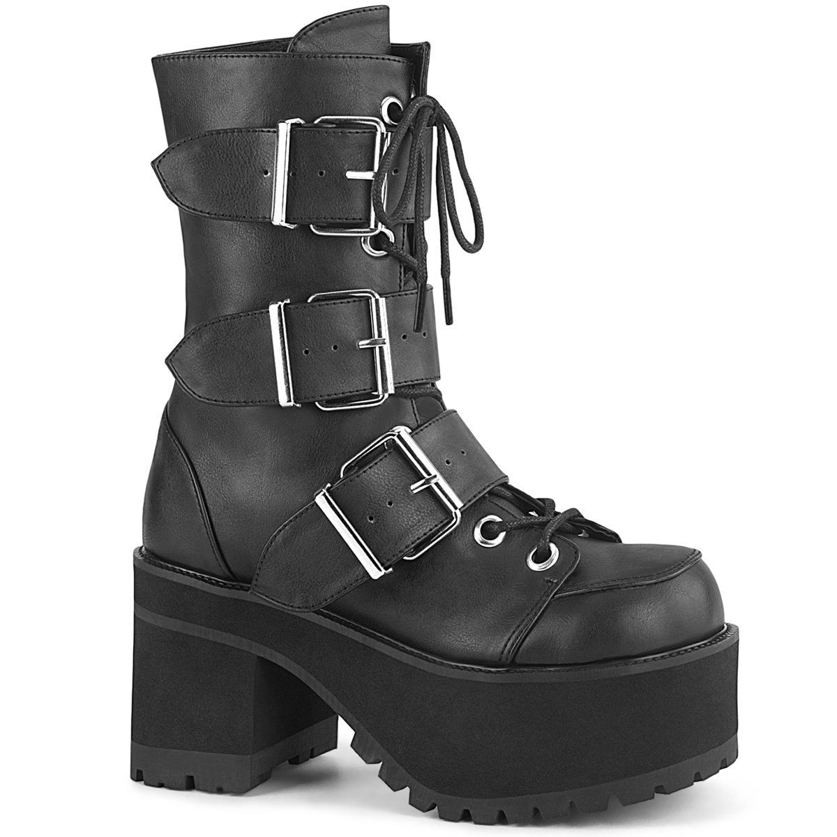 RANGER-308 Black Vegan Leather Ankle Boot Demonia