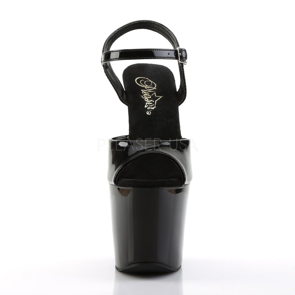 REVOLVER-709 Black Platform Sandal Pleaser