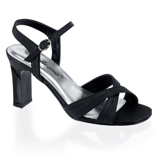ROMANCE-313 Black Satin Pu Fabulicious