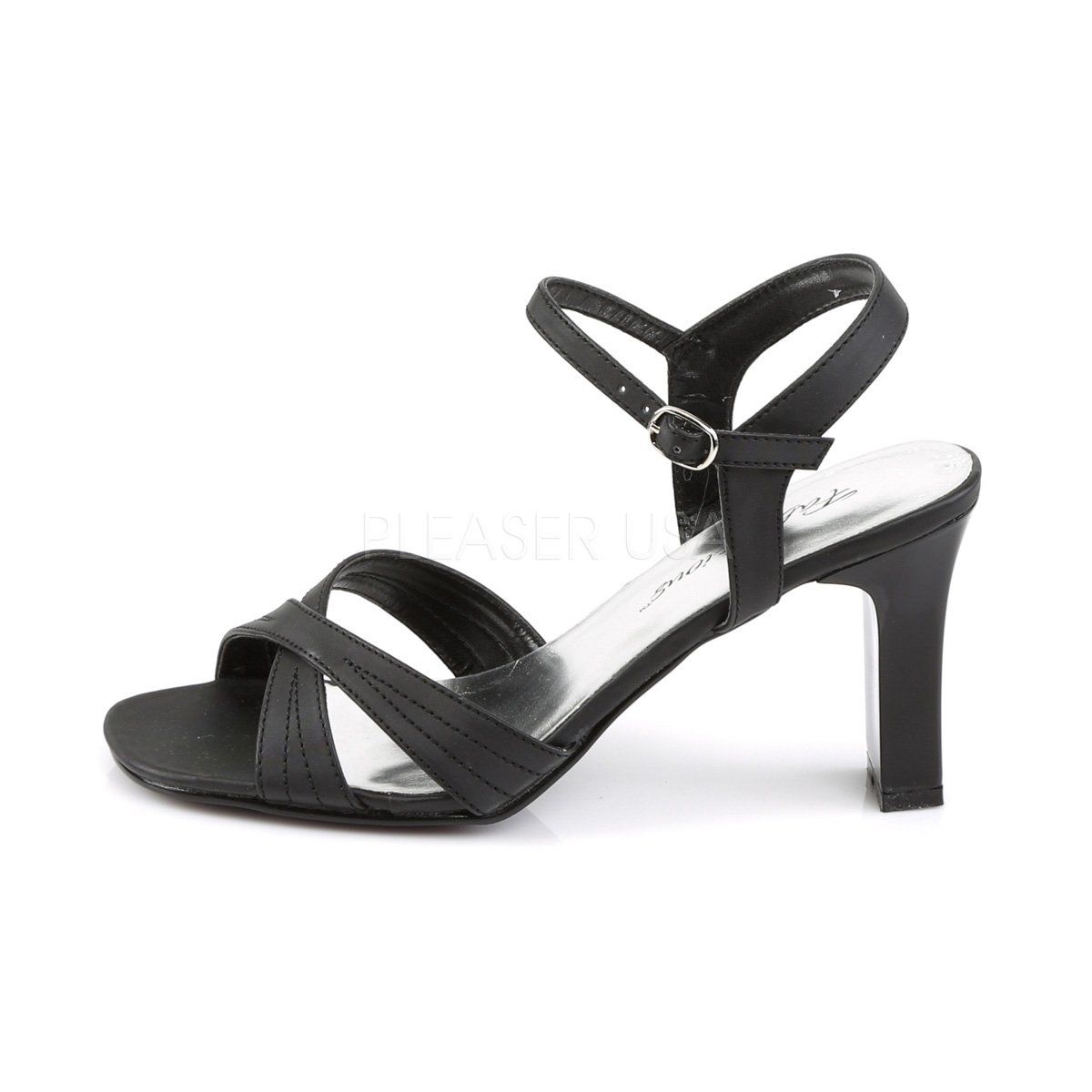 ROMANCE-313 Black Satin Pu Fabulicious
