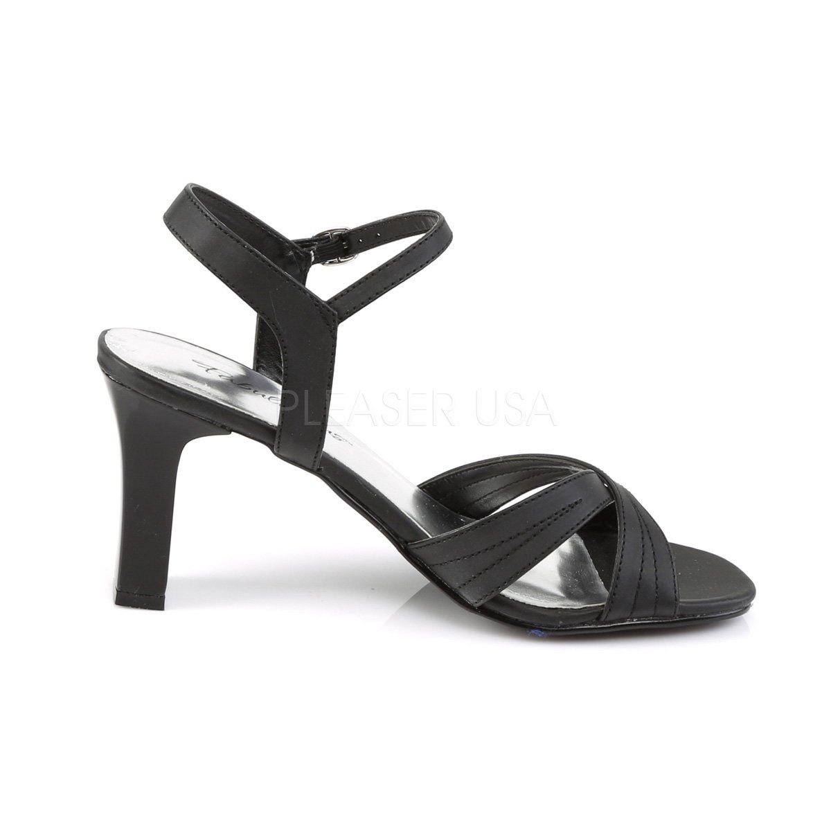 ROMANCE-313 Black Satin Pu Fabulicious