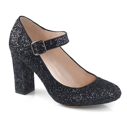 SABRINA-07 Black Glitter Fabulicious