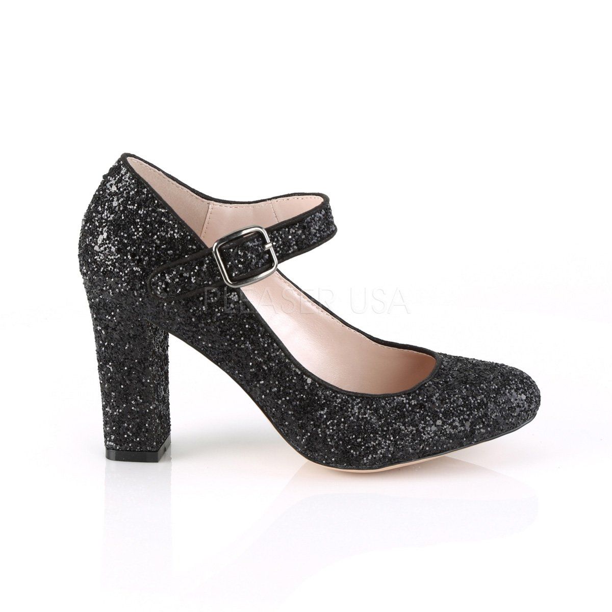 SABRINA-07 Black Glitter Fabulicious