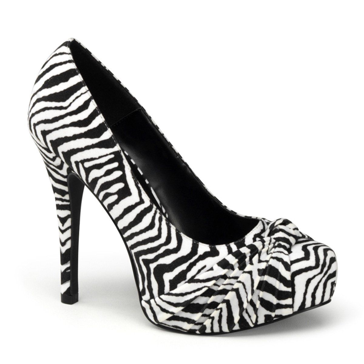 SAFARI-06 Black-White Zebra Print Velvet Pin Up Couture