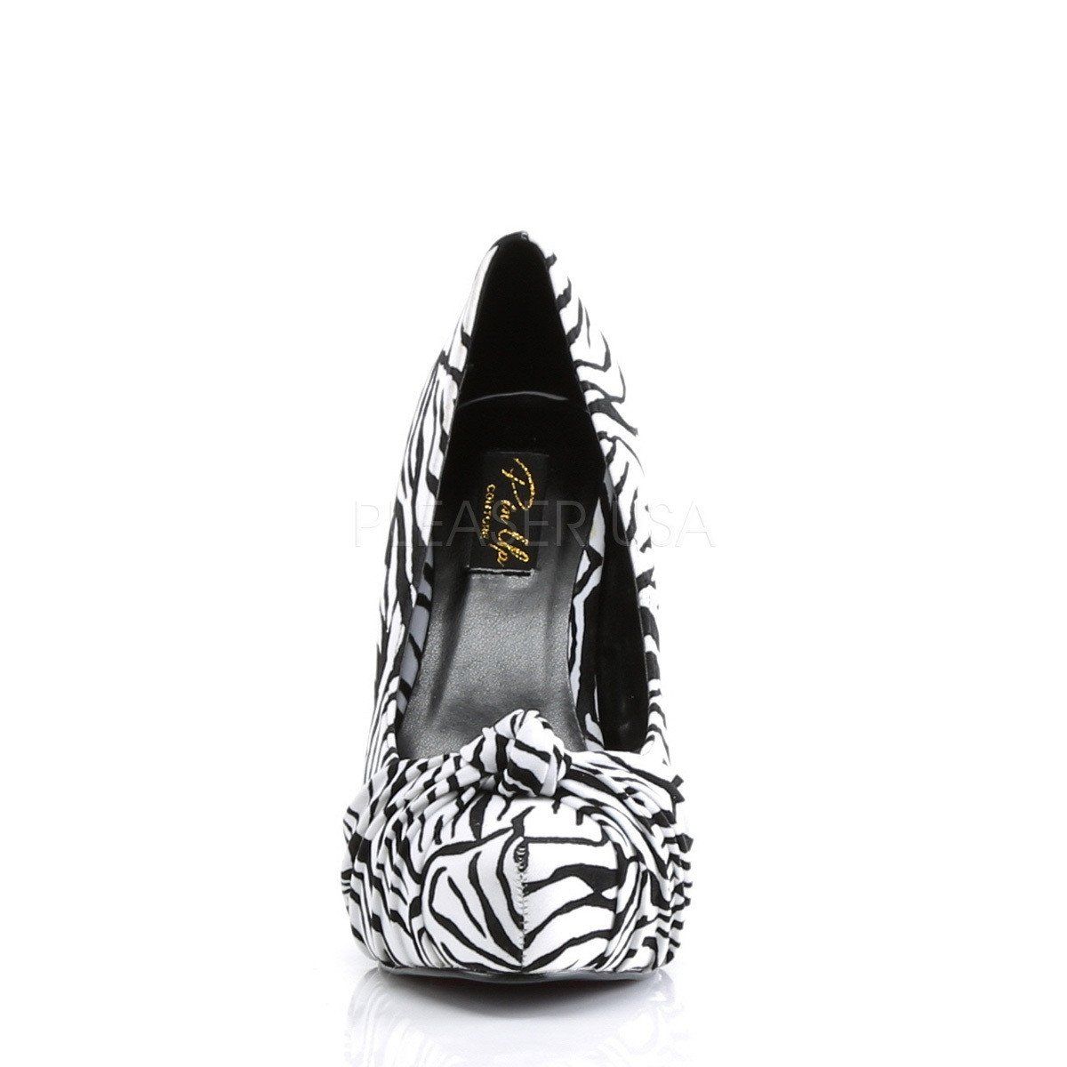 SAFARI-06 Black-White Zebra Print Velvet Pin Up Couture