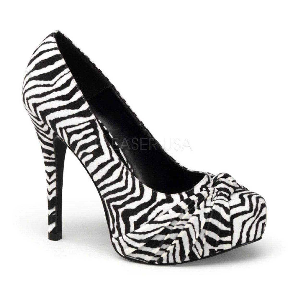 SAFARI-06 Black-White Zebra Print Velvet Pin Up Couture
