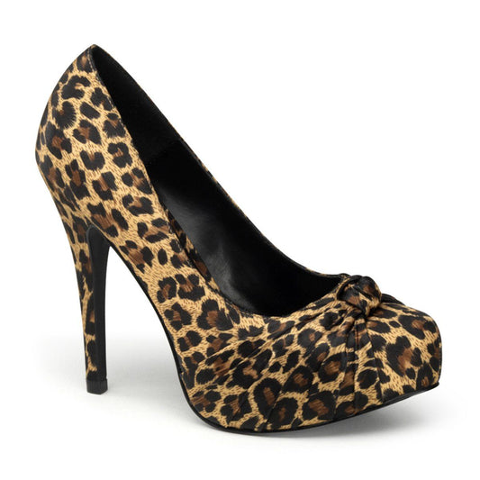 SAFARI-06 Tan Leopard Print Satin Pin Up Couture