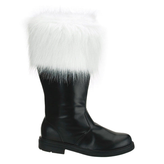 SANTA-100 Black Pu-White Faux Fur Funtasma