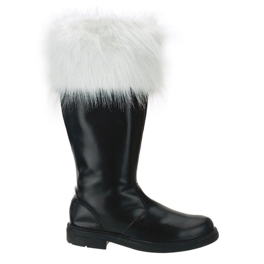 SANTA-108 Black Pu-White Faux Fur Funtasma