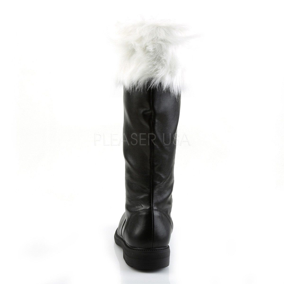 SANTA-108 Black Pu-White Faux Fur Funtasma