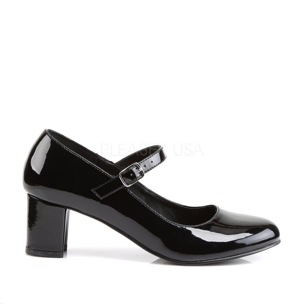 SCHOOLGIRL-50 Black Patent Funtasma