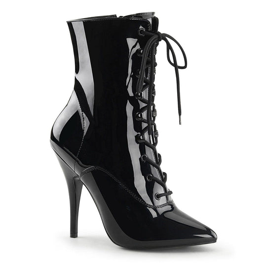 SEDUCE-1020 Black Patent Ankle Boot Pleaser