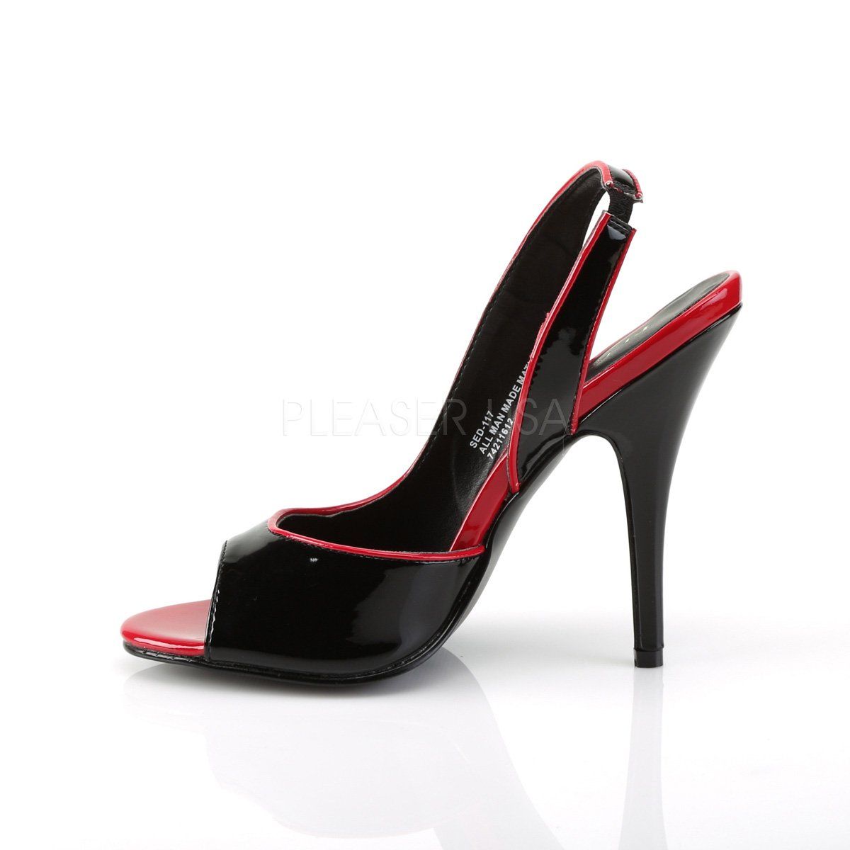 SEDUCE-117 Black-Red Patent Sandal Pleaser