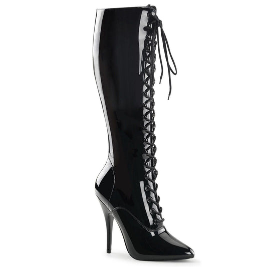 SEDUCE-2020 Black Patent Knee Boot Pleaser