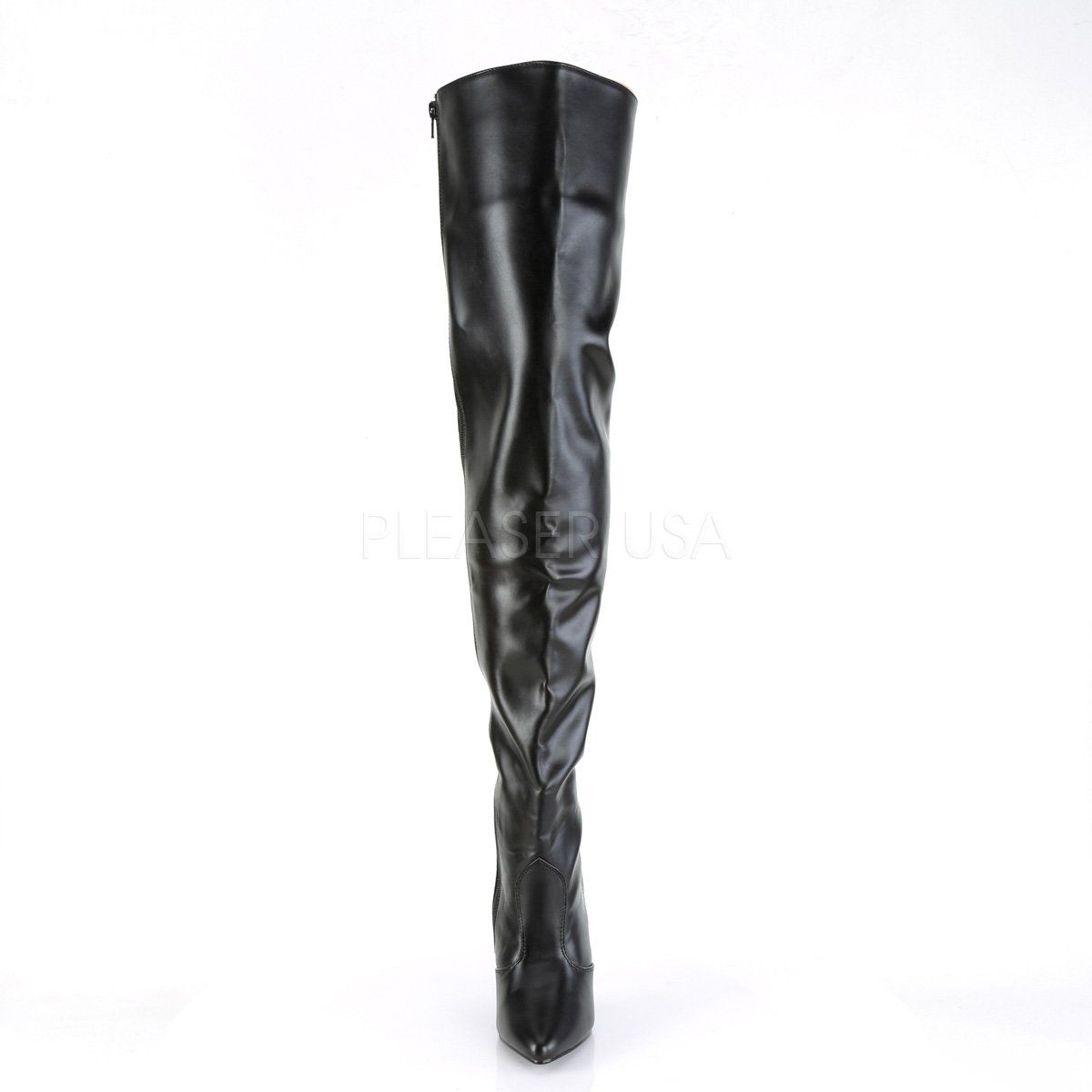 SEDUCE-3010 Black Faux Leather Thigh Boot Pleaser