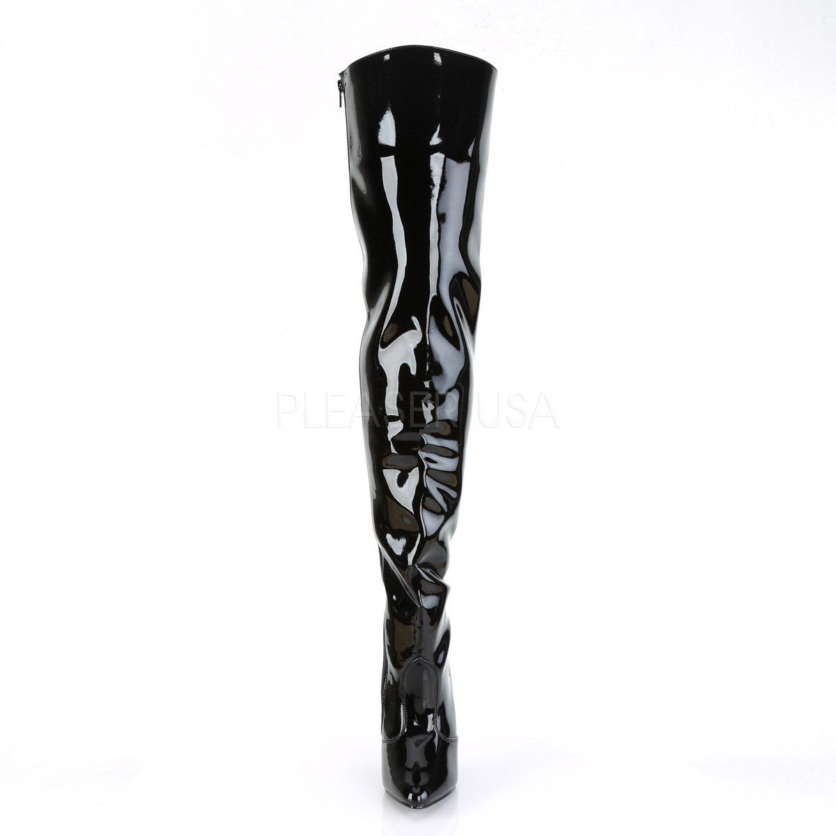 SEDUCE-3010 Black Patent Thigh Boot Pleaser