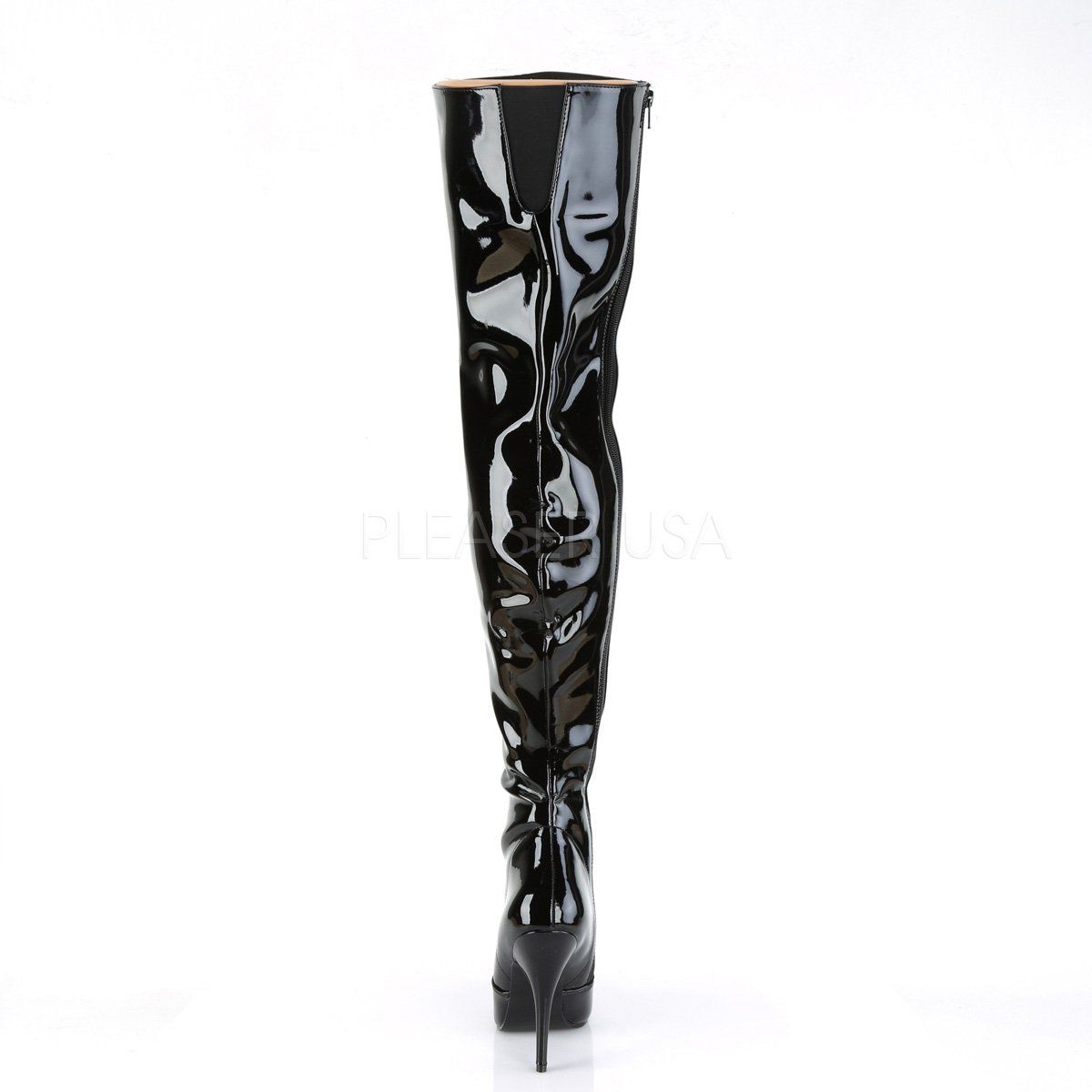 SEDUCE-3010 Black Patent Thigh Boot Pleaser