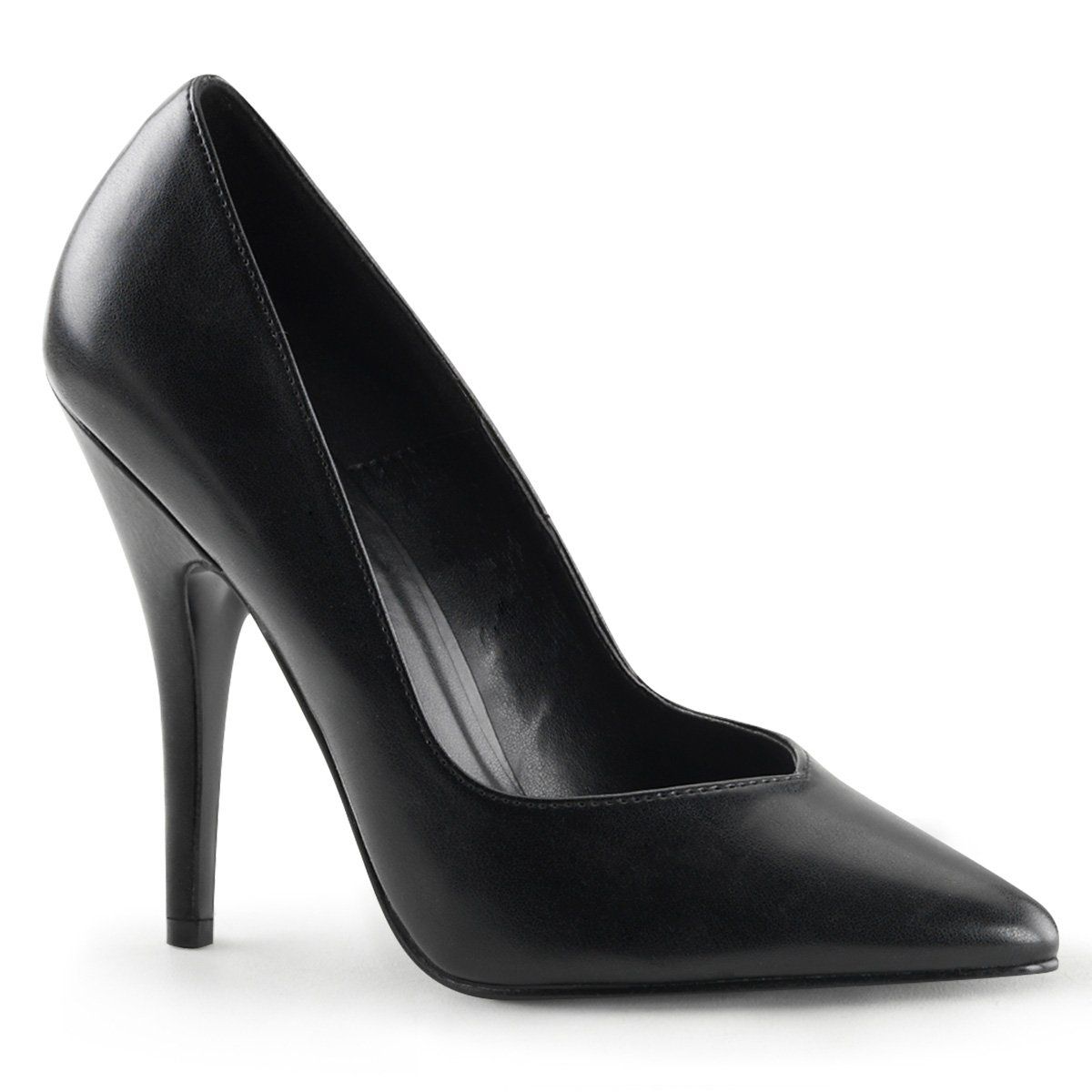 SEDUCE-420V Black Faux Leather Pump Pleaser