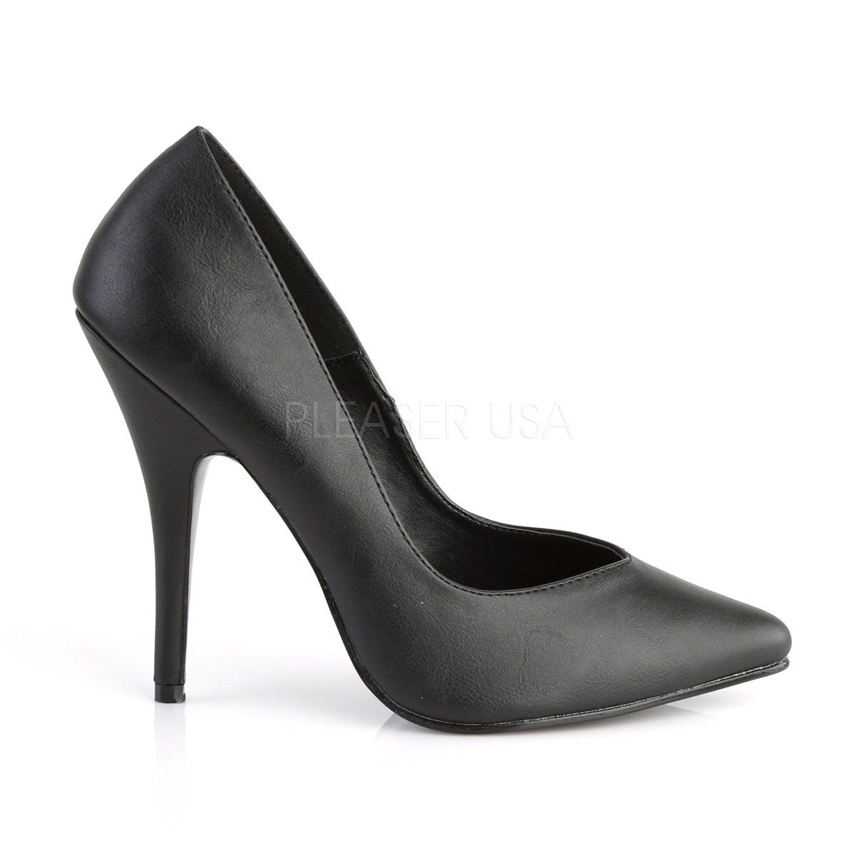 SEDUCE-420V Black Faux Leather Pump Pleaser