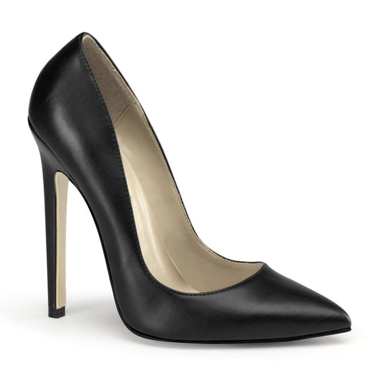 SEXY-20 Black Faux Leather Pump Pleaser