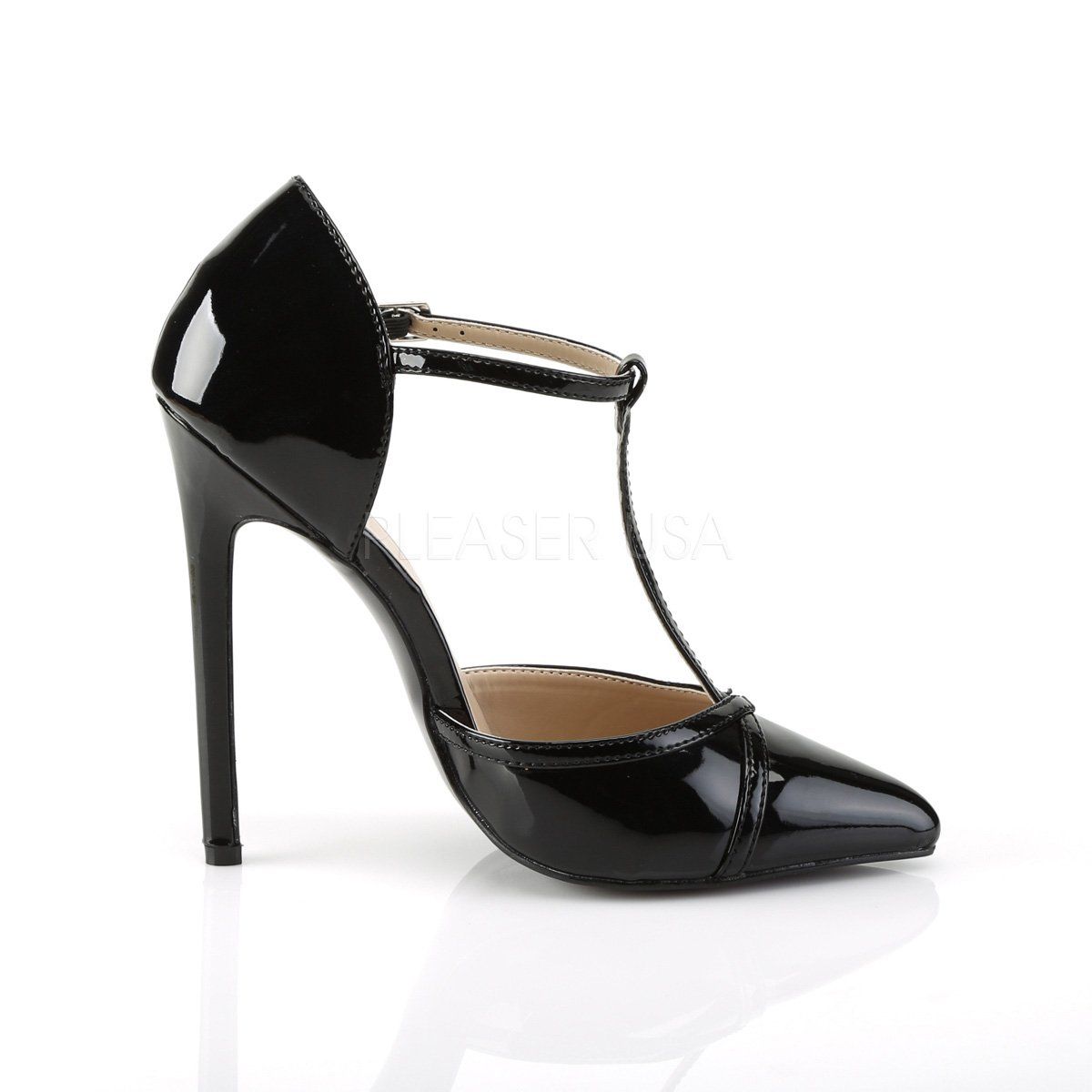 SEXY-27 Black Patent Pump Pleaser