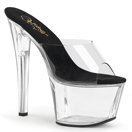 SKY-301 Clear-Black/Clear Slide Pleaser