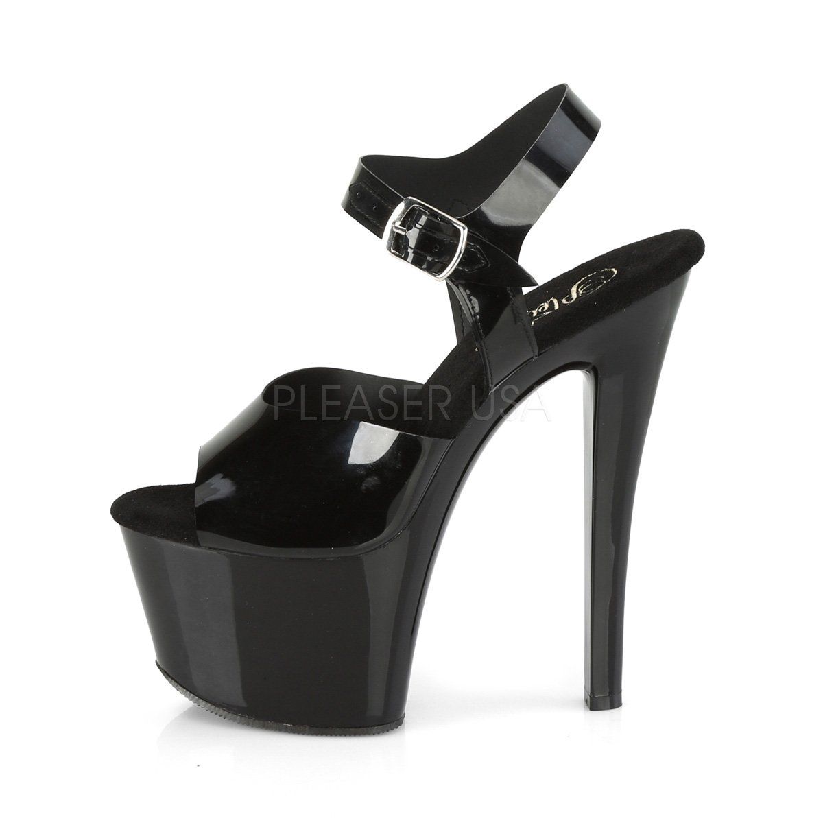 SKY-308N Black (Jelly-Like) TPU/Black Platform Sandal Pleaser