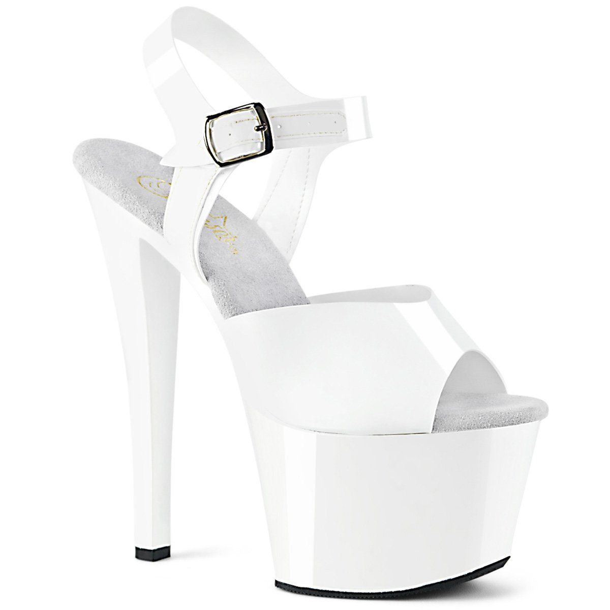 SKY-308N White (Jelly-Like) TPU/White Platform Sandal Pleaser