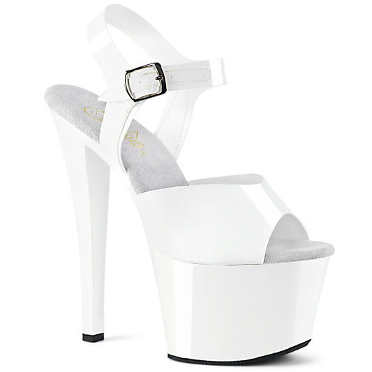 SKY-308N White (Jelly-Like) TPU/White Platform Sandal Pleaser
