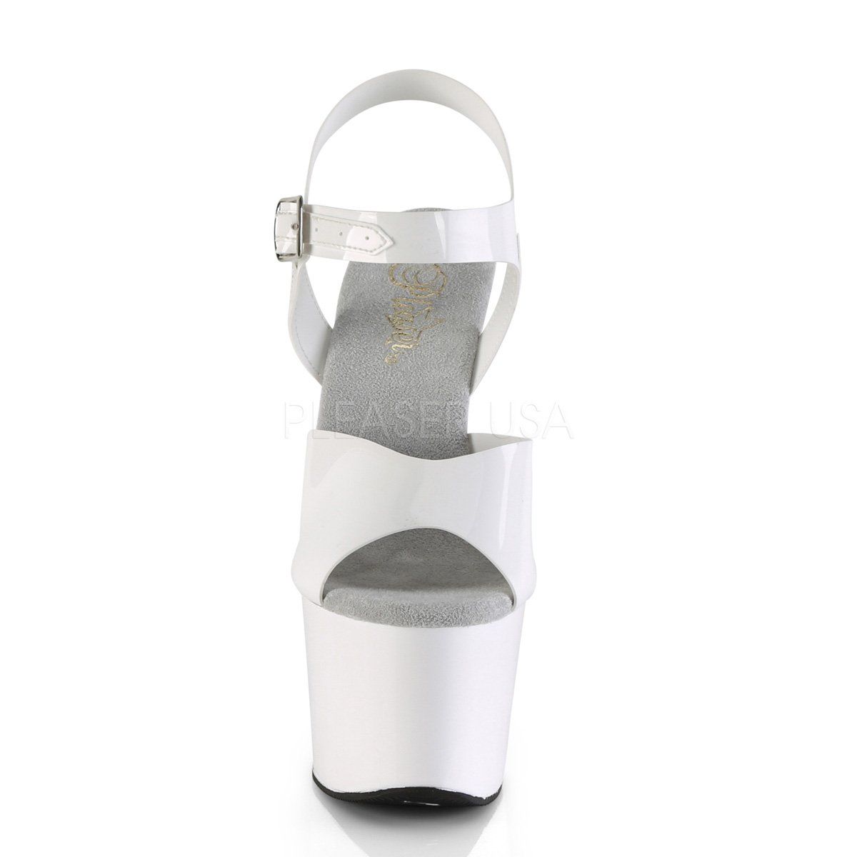 SKY-308N White (Jelly-Like) TPU/White Platform Sandal Pleaser