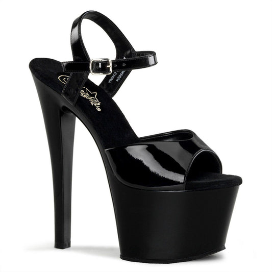 SKY-309 Black Patent Platform Sandal Pleaser