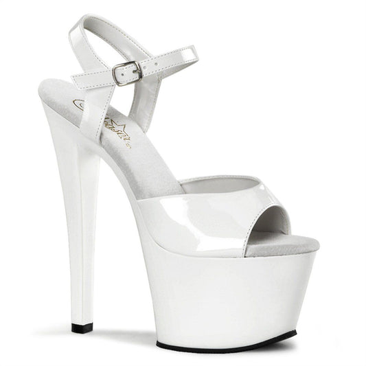 SKY-309 White Patent Platform Sandal Pleaser