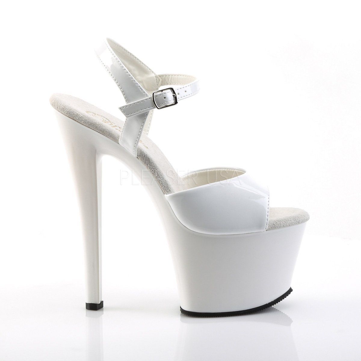 SKY-309 White Patent Platform Sandal Pleaser