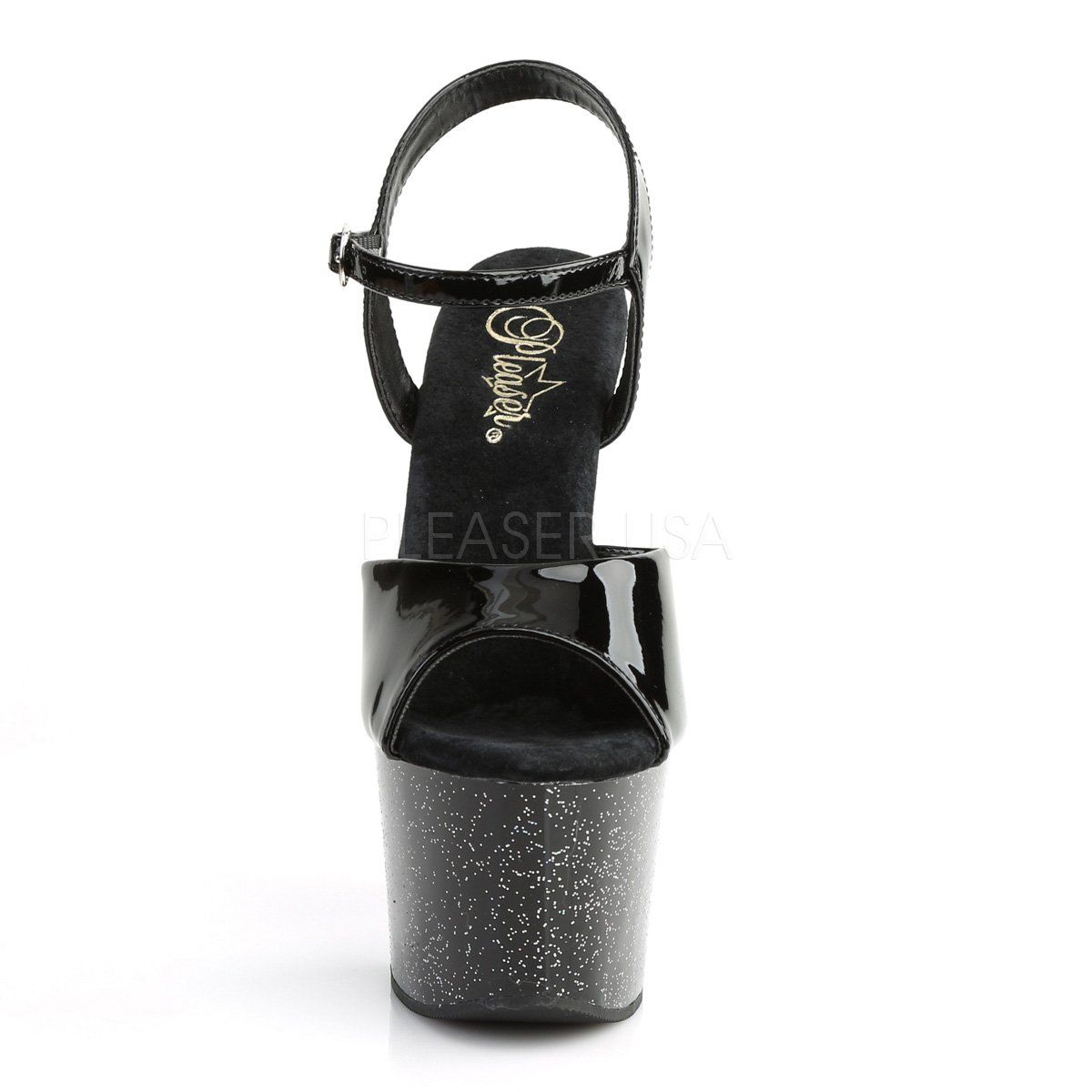 SKY-309MG Black Platform Sandal Pleaser
