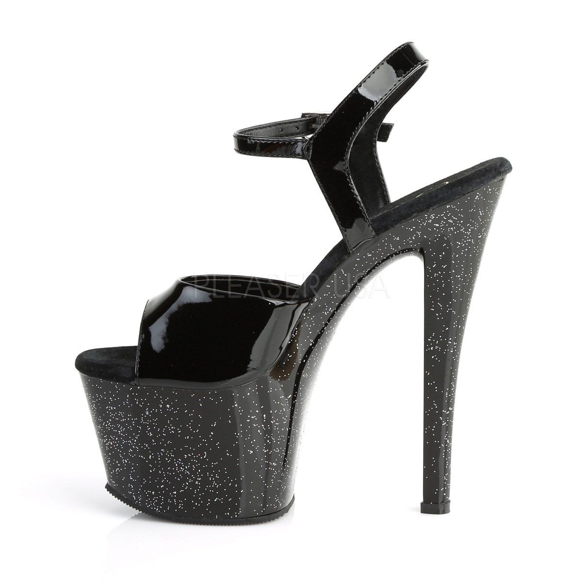 SKY-309MG Black Platform Sandal Pleaser