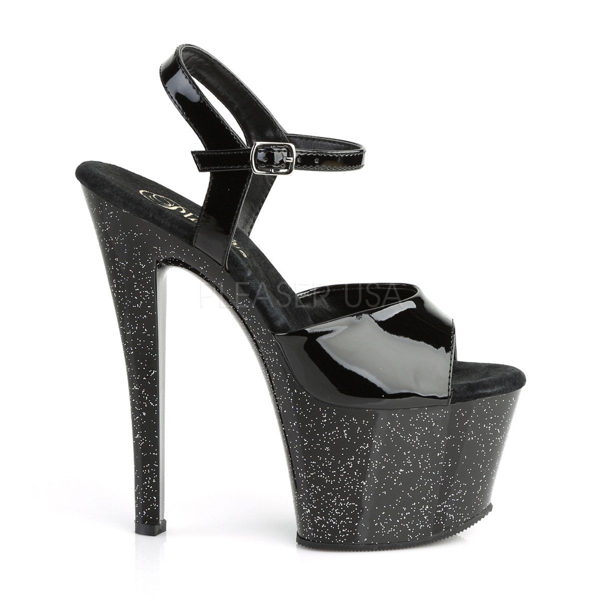 SKY-309MG Black Platform Sandal Pleaser