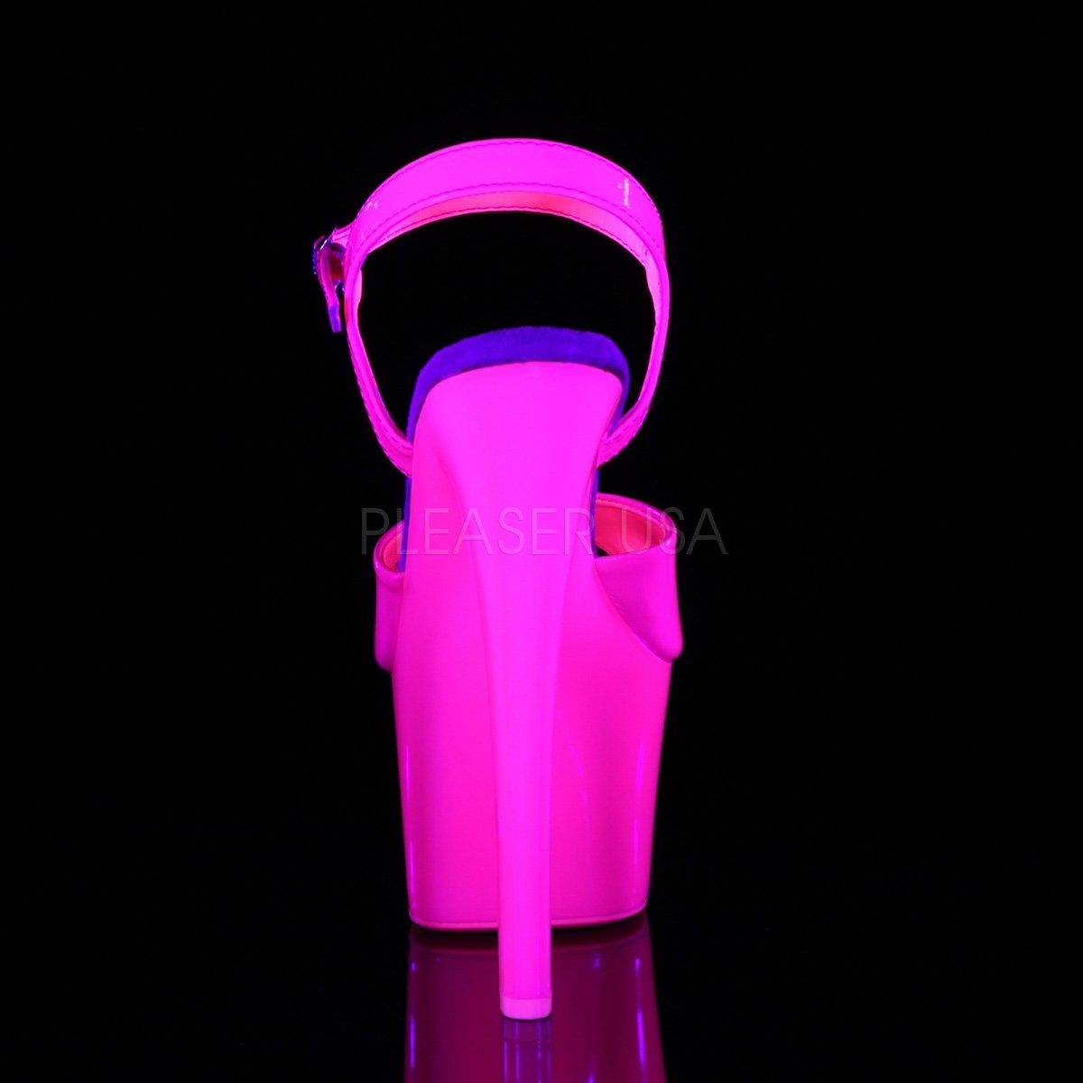 SKY-309UV Neon Hot Pink/Hot Pink Platform Sandal Pleaser