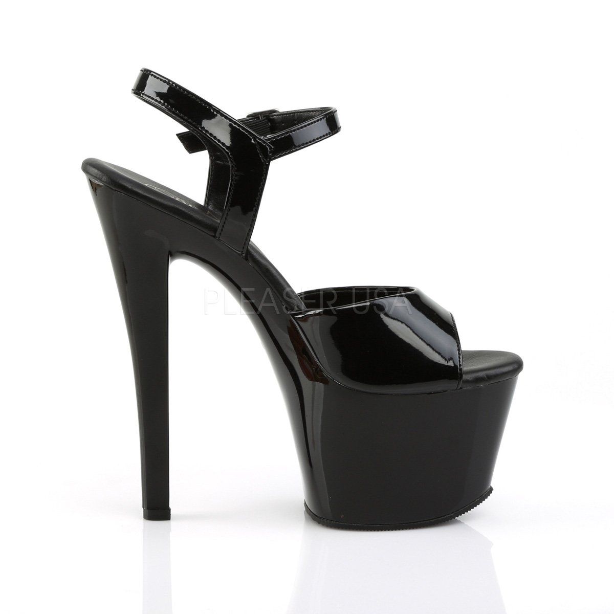 SKY-309VL Black Patent Platform Sandal Pleaser