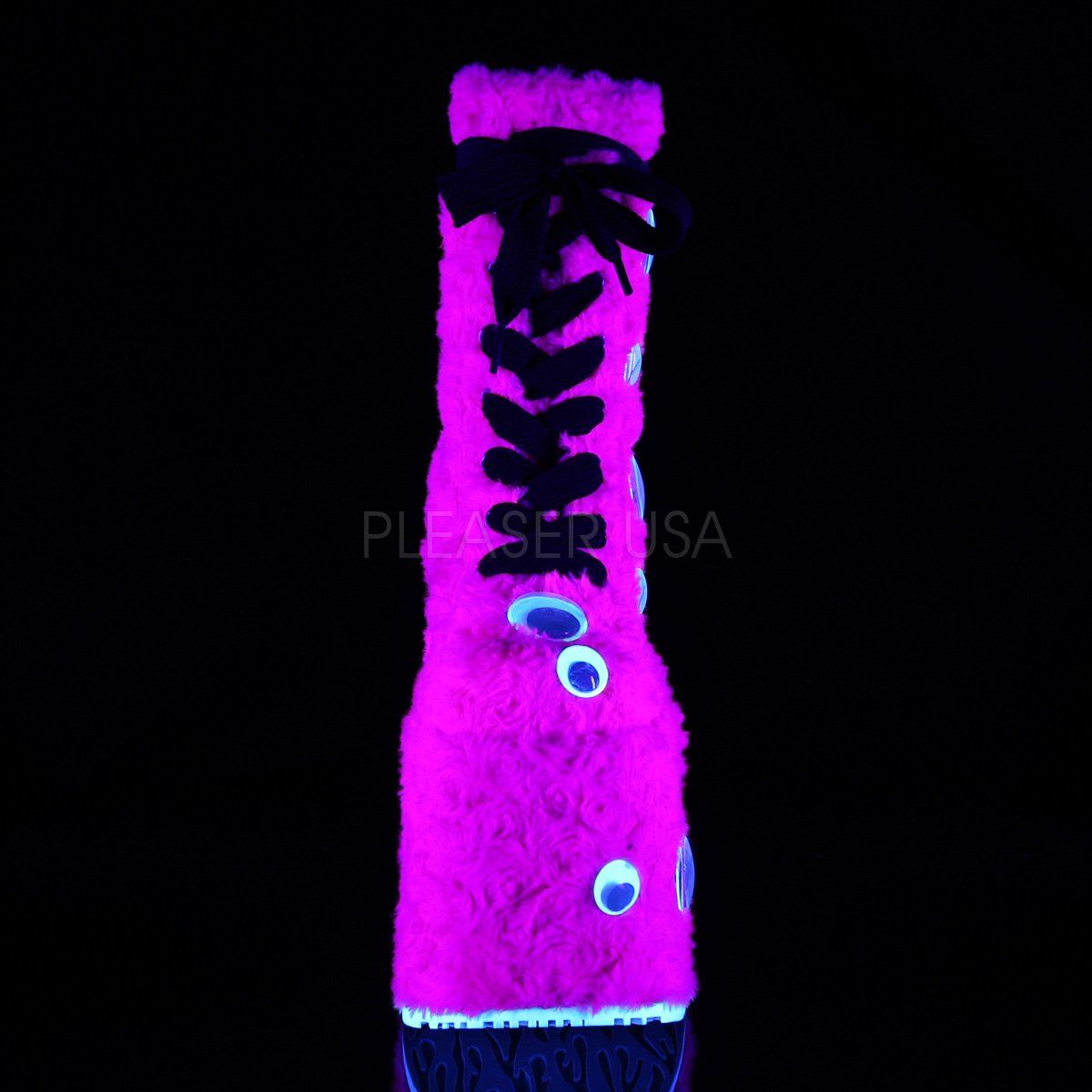 SLAY-206 Hot Pink Fur Ankle Boot Demonia