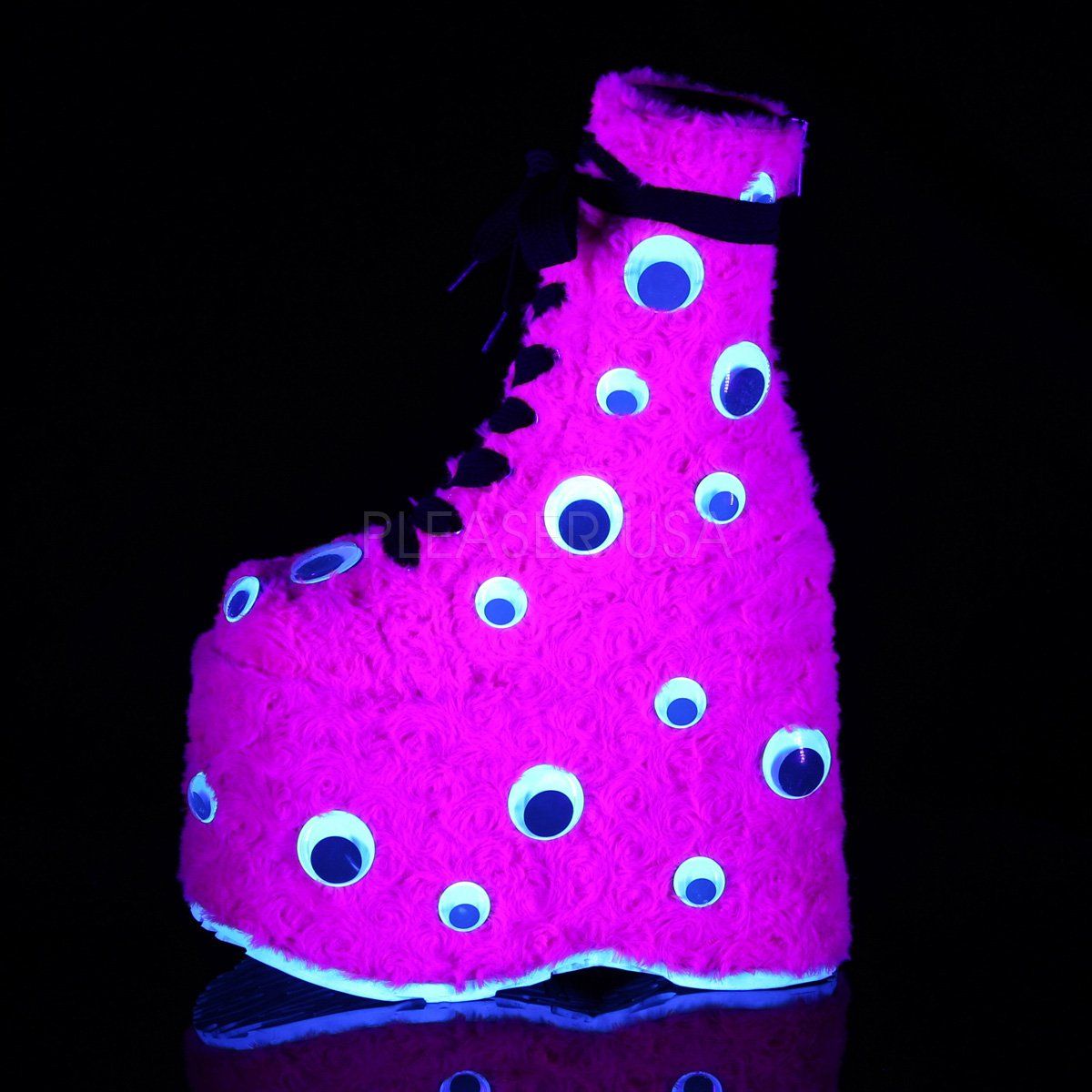 SLAY-206 Hot Pink Fur Ankle Boot Demonia