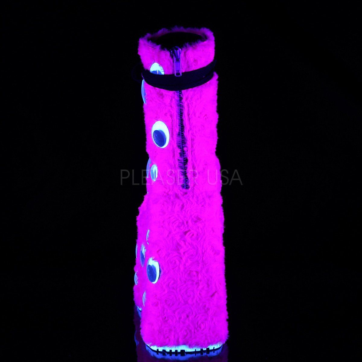 SLAY-206 Hot Pink Fur Ankle Boot Demonia