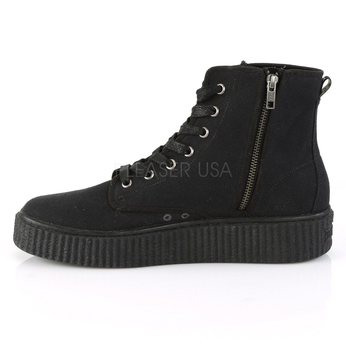 SNEEKER-201 Black Canvas Creeper Demonia