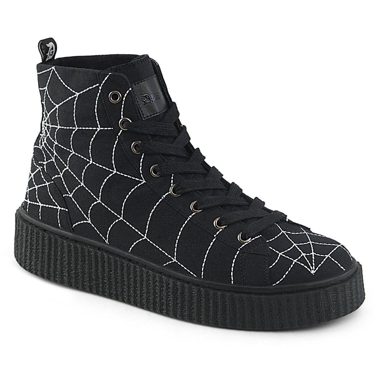 SNEEKER-250 Black Canvas Creeper Demonia