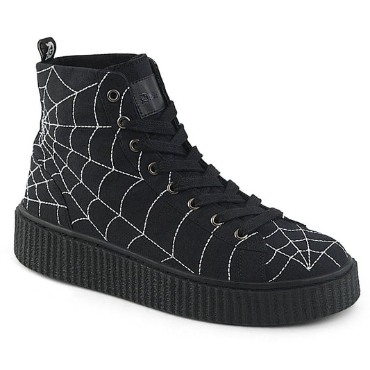 SNEEKER-250 Black Canvas Creeper Demonia