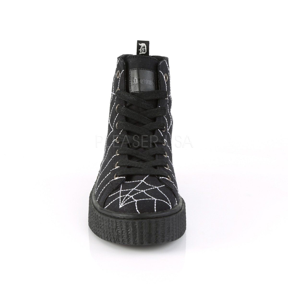 SNEEKER-250 Black Canvas Creeper Demonia